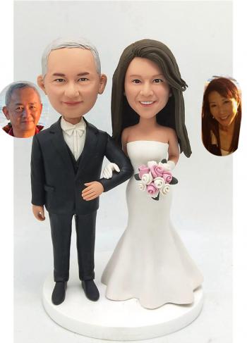 Custom bobbleheads wedding diamond anniversary gifts couple