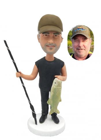 Custom Bobbleheads Personalized Bobble Head Fishing Gifts for Dad/Gifts For Boss/ Gifts for boyfriend