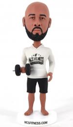 Custom Bobbleheads man doing exercise keep fit Dumbbell gym