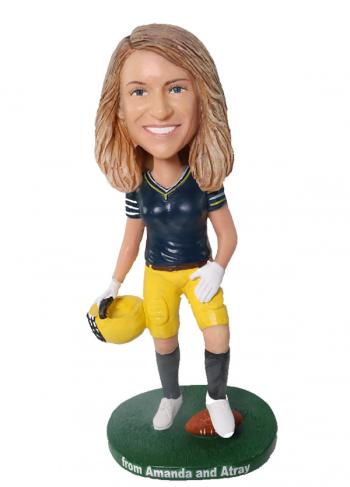 Custom Bobble Head with Green Bay Packers jersey Mother's Day gift for mom