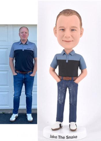 Custom Bobbleheads Personalized cowboy Bobble head Christmas Gifts for Boss/Christmas Gifts for father