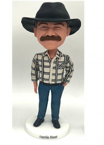 Custom Bobblehead Personalized Bobbleheads cowboy boy gifts for boss, boyfriend