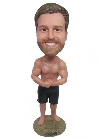 Custom male bobbleheads show muscle Christmas gifts for boyfriend/Christmas gifts for fitness trainer