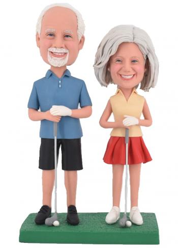 Custom Personalized Bobbleheads Couple Golf Player wedding anniversary gifts